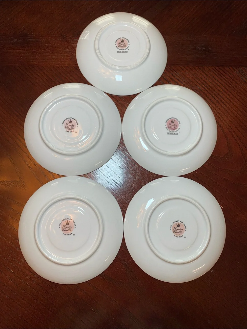Royalton China Co Translucent Porcelain Fine China Set of 5 Saucers